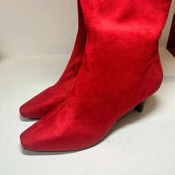 Impo Womens 9 W WC Classic Red Namora Eco Suedy Stretch Dress Boots DISPLAY JC3 - Picture 4 of 7